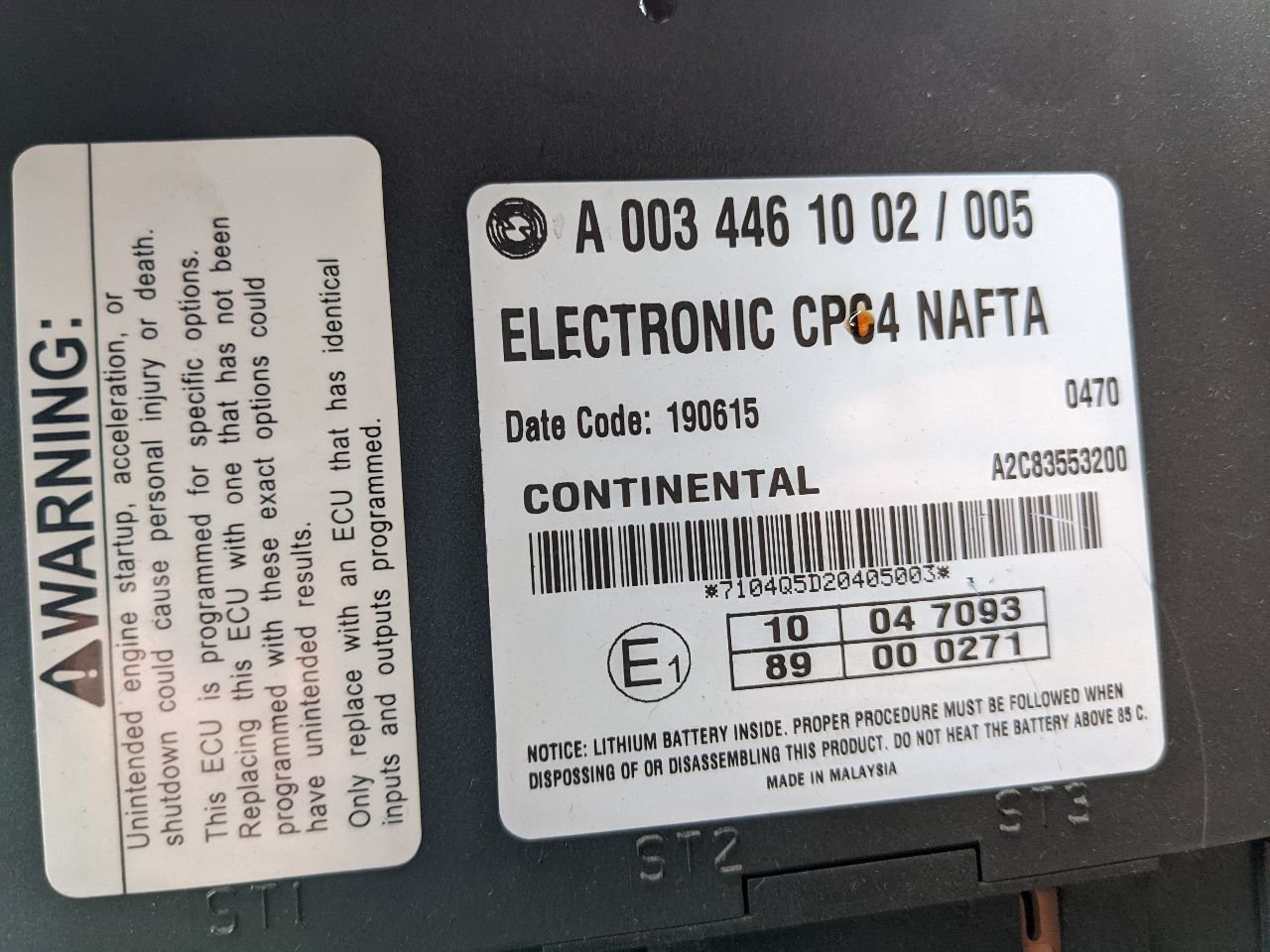 A2C83553200 | Freightliner CASCADIA Cab Control Module CECU