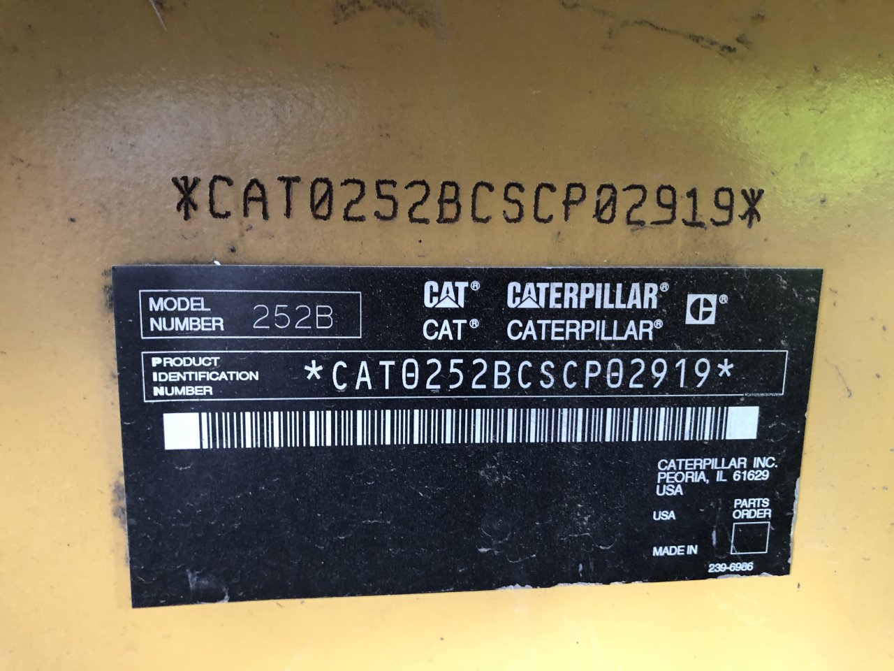 CAT 252B Equipment Parts Unit for Sale