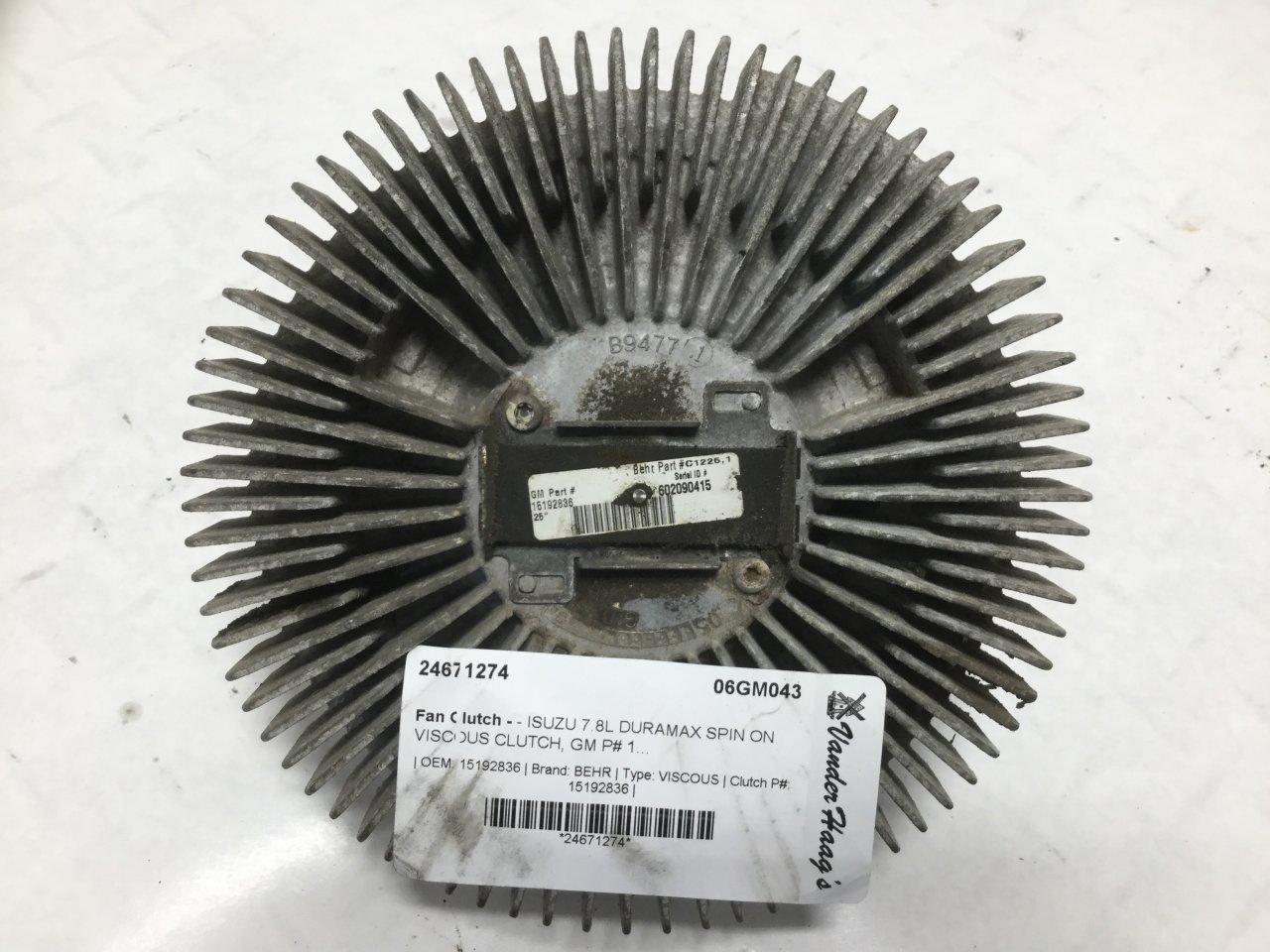 15192836 Isuzu 7.8L DURAMAX Fan Clutch for Sale