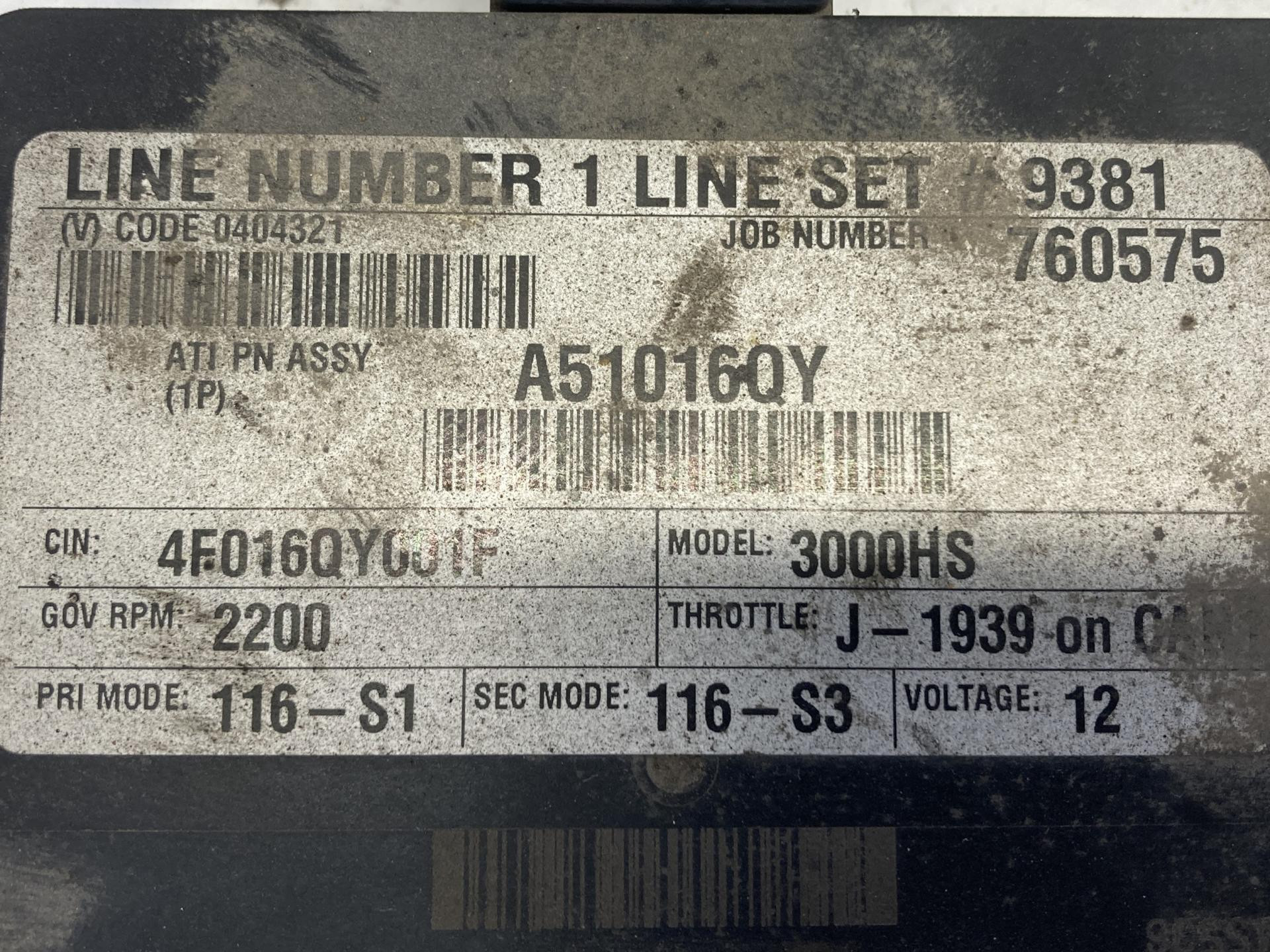 A51016QY | Allison 3000 HS TCM | Transmission Control Module for Sale
