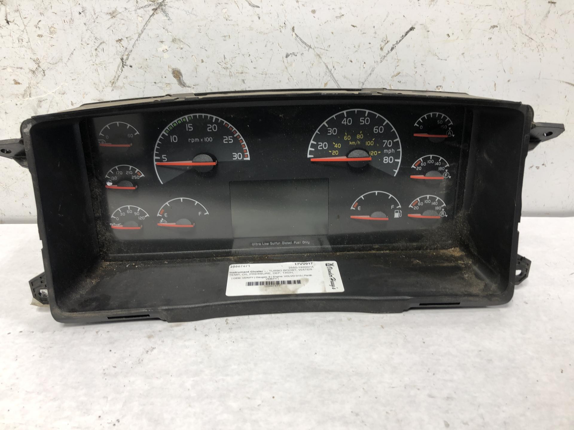 Volvo VNL Speedometer Instrument Cluster for Sale