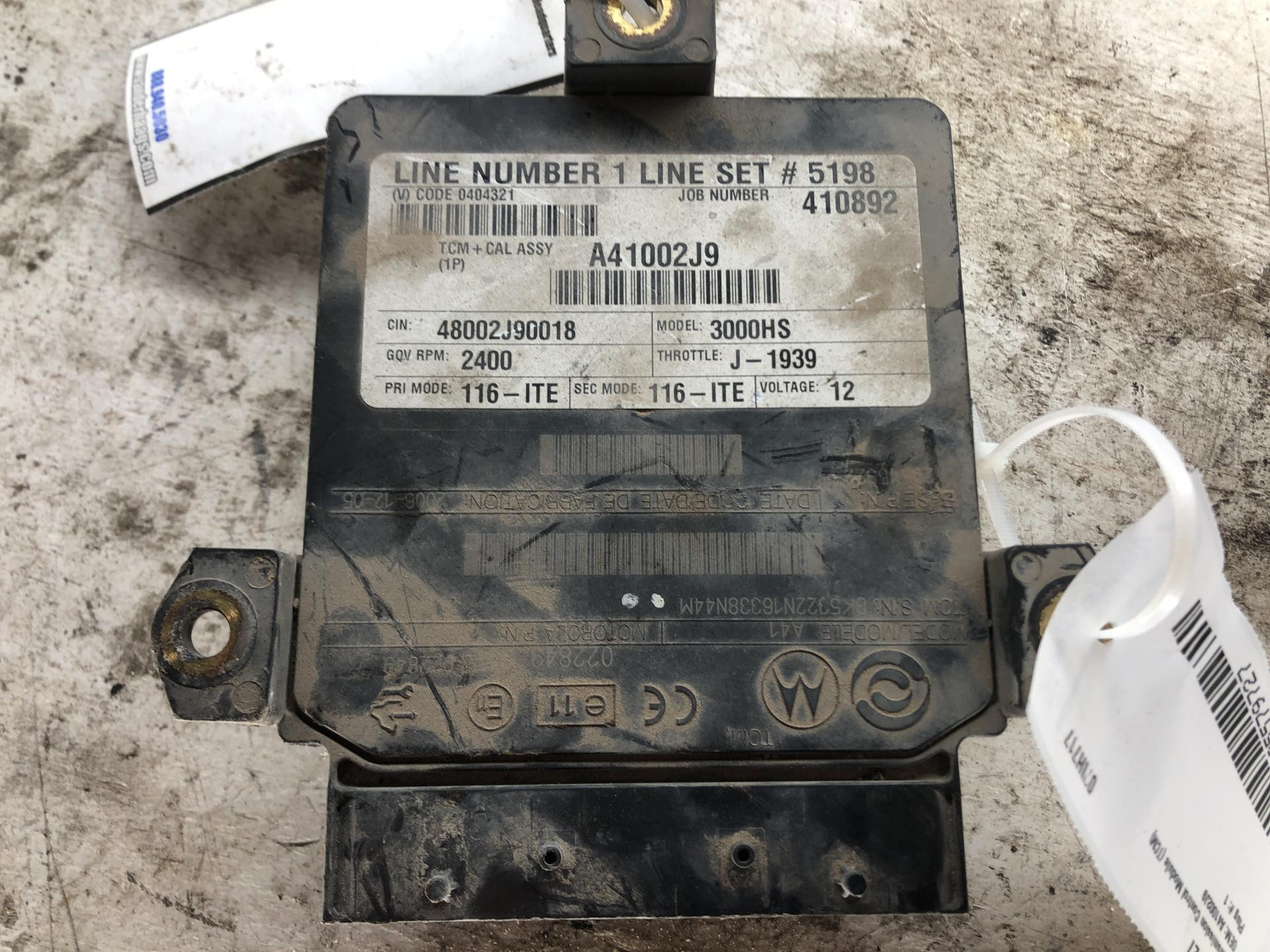 ワシントンマニュアル A41002J9 | Allison 3000 HS TCM | Transmission Control Module