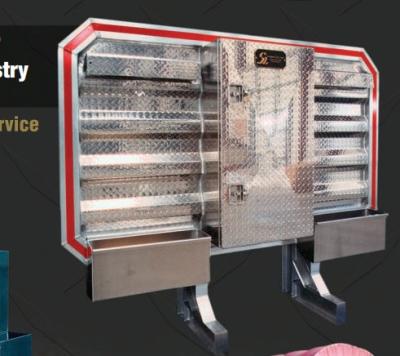 Sturdy Lite 6880-DH/CV Headache Rack (Cab Rack): 80" With Large Center Toolbox, Chain Hangers And Trays