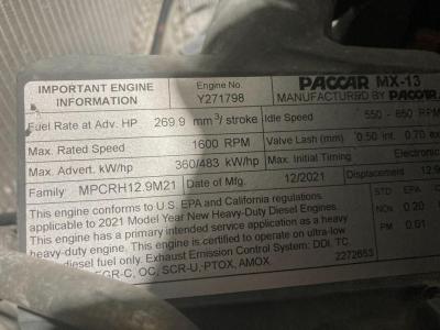 2023 Paccar MX13 Engine Assembly, 269HP - Core