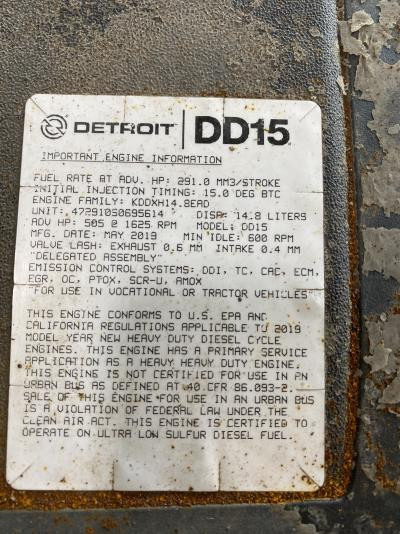 Detroit DD15 Engine Assembly, 505HP - Core