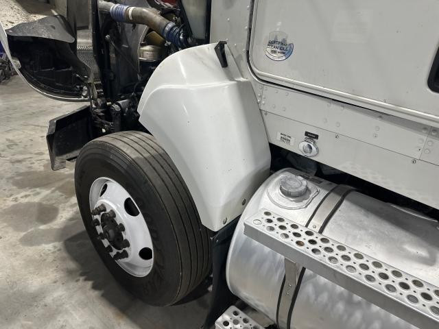 2016 Kenworth T440 Left White Extension Fiberglass Fender Extension (Hood): With Bracket