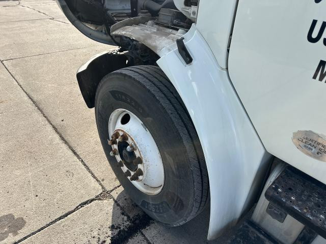 2012 Freightliner M2 106 Left White Extension Fiberglass Fender Extension (Hood): Does Not Include Bracket, Cracks In Lower Inside Edge