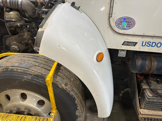 2017 Peterbilt 337 Left White Extension Fiberglass Fender Extension (Hood): Does Not Include Bracket