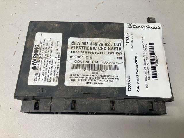 2011 Western Star Trucks 4900EX Cab Control Module Cecu: P/N A0024467902