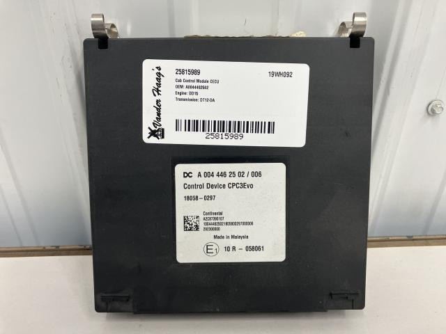 2019 Freightliner CASCADIA Cab Control Module Cecu: P/N A0044462502