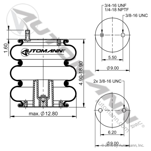 Automann ABSP3B22R-7994 Air Spring for Sale