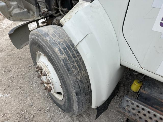 1994 International 4900 Left White Extension Fiberglass Fender Extension (Hood): Does Not Include Bracket, Large Crack Near Top Middle