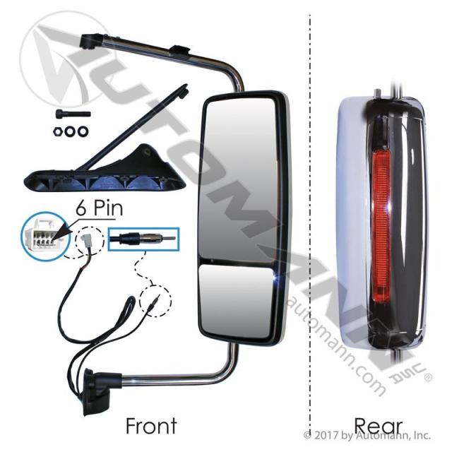 AUTOFUN Passenger Side Right Front Chrome Power Heated Mirror For International ProStar