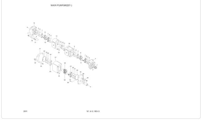 2020 Hyundai HL940XT Hydraulic Pump: P/N 31LN-00011