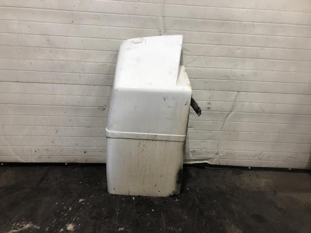 1999 Peterbilt 377 Left White Extension Fiberglass Fender Extension (Hood): Does Not Include Bracket, Multiple Chips Along Front & Bottom Edge