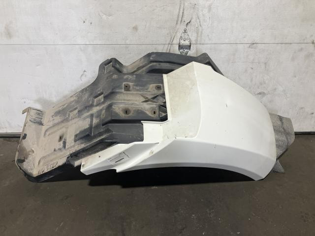2012 International PROSTAR Left White Extension Fiberglass Fender Extension (Hood): Does Not Include Bracket, Paint Peeling Along Multiple Spots